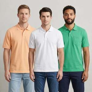 Lot Of 3 Shirts Linea Uomo, Roundtree & Yorke Polo Golf Green White Orange XLT